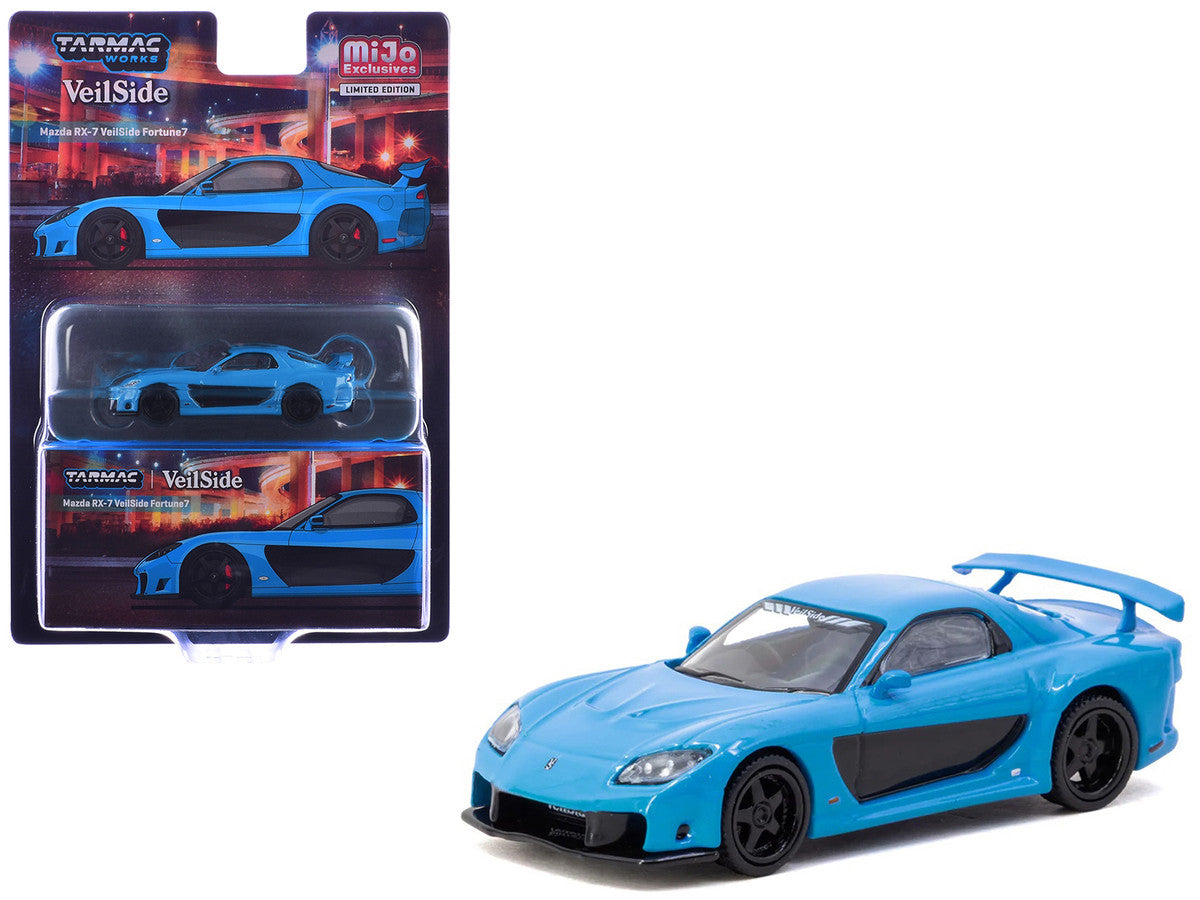 Mazda RX-7 "VeilSide Fortune7" RHD (Right Hand Drive) Blue "Global64" Series 1/64 Diecast Model Car by Tarmac Works LuxuryLifeWay Online Store