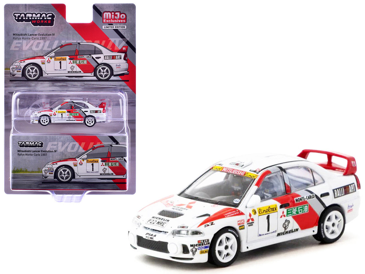 Mitsubishi Lancer Evolution IV #1 Tommi Makinen - Seppo Harjanne 3rd Place "Monte Carlo Rally" (1997) "Global64" Series 1/64 Diecast Model by Tarmac Works LuxuryLifeWay Online Store