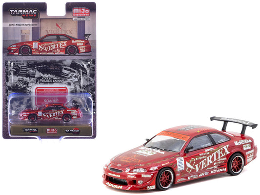 Toyota VERTEX Ridge TE3005 Soarer RHD (Right Hand Drive) Red Metallic with Graphics and Tarmac Cards "Global64" Series 1/64 Diecast Model Car by Tarmac Works LuxuryLifeWay Online Store