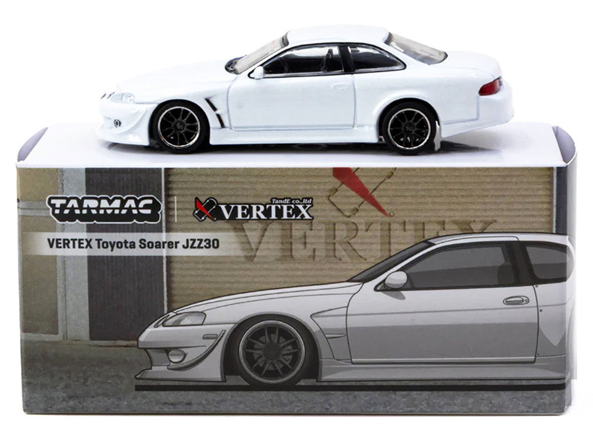 Toyota VERTEX Soarer JZZ30 RHD (Right Hand Drive) White Metallic "Global64" Series 1/64 Diecast Model Car by Tarmac Works LuxuryLifeWay Online Store