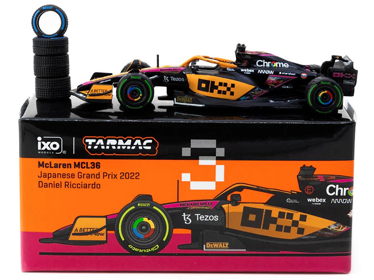 McLaren MCL36 #3 Daniel Ricciardo Formula One F1 "Japanese GP" (2022) "Global64" Series 1/64 Diecast Model Car by Tarmac Works LuxuryLifeWay Online Store