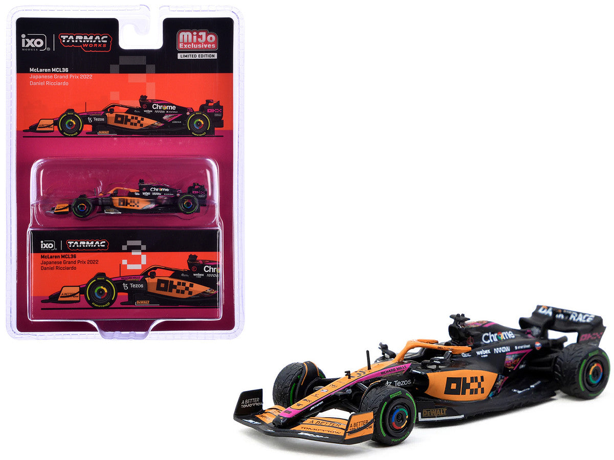 McLaren MCL36 #3 Daniel Ricciardo Formula One F1 "Japanese GP" (2022) "Global64" Series 1/64 Diecast Model Car by Tarmac Works LuxuryLifeWay Online Store
