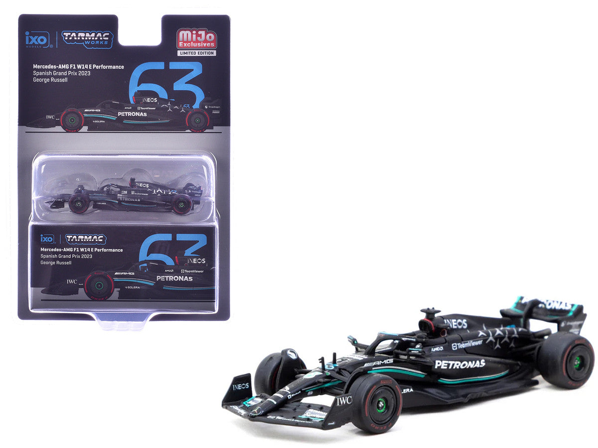 Mercedes-AMG F1 W14 E Performance #63 George Russell 3rd Place Formula One F1 "Spanish GP" (2023) "Global64" Series 1/64 Diecast Model Car by Tarmac Works LuxuryLifeWay Online Store