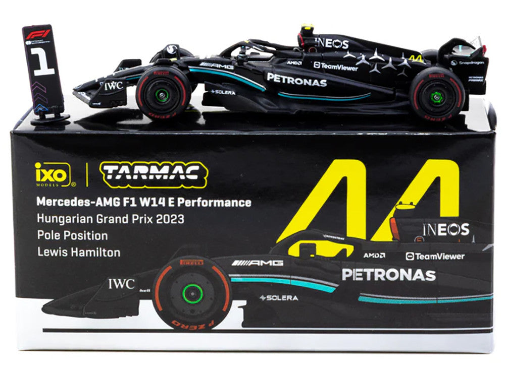 Mercedes-AMG F1 W14 E Performance #44 Lewis Hamilton Pole Position Formula One F1 "Hungarian GP" (2023) "Global64" Series 1/64 Diecast Model Car by Tarmac Works LuxuryLifeWay Online Store