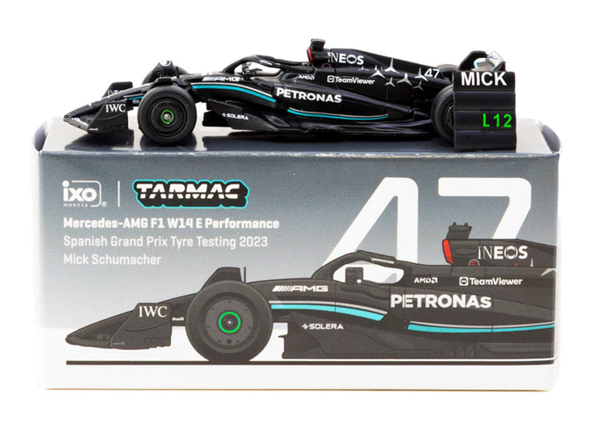 Mercedes-AMG F1 W14 E Performance #47 Mick Schumacher Formula One F1 "Spanish GP Tyre Testing" (2023) with Pit Board "Global64" Series 1/64 Diecast Model by Tarmac Works LuxuryLifeWay Online Store