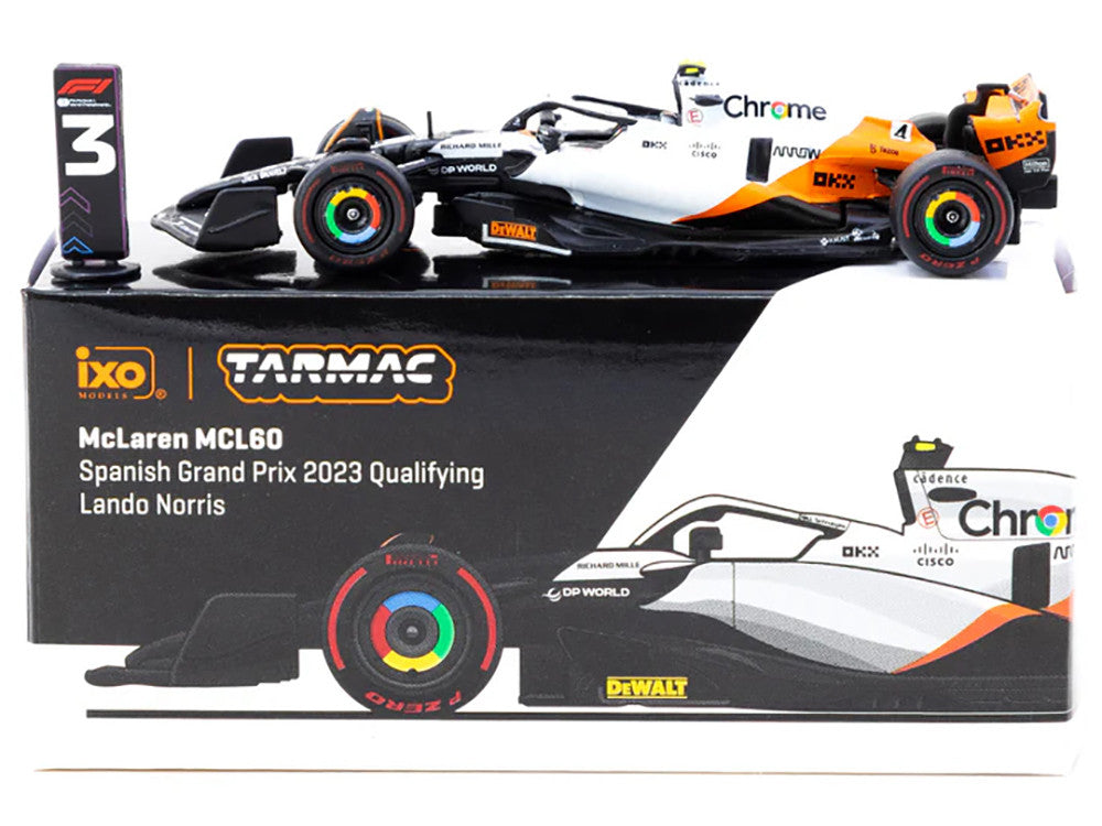 McLaren MCL60 #4 Lando Norris 3rd Place Formula One F1 "Spanish GP Qualifying" (2023) "Global64" Series 1/64 Diecast Model by Tarmac Works LuxuryLifeWay Online Store