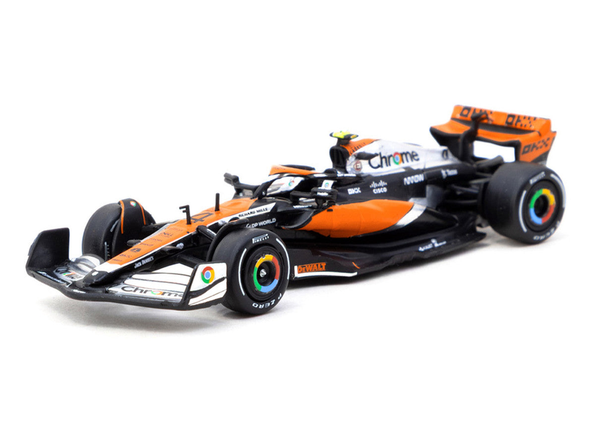McLaren MCL60 #4 Lando Norris 2nd Place Formula One F1 "British GP" (2023) with Pitboards "Global64" Series 1/64 Diecast Model Car by Tarmac Works LuxuryLifeWay Online Store
