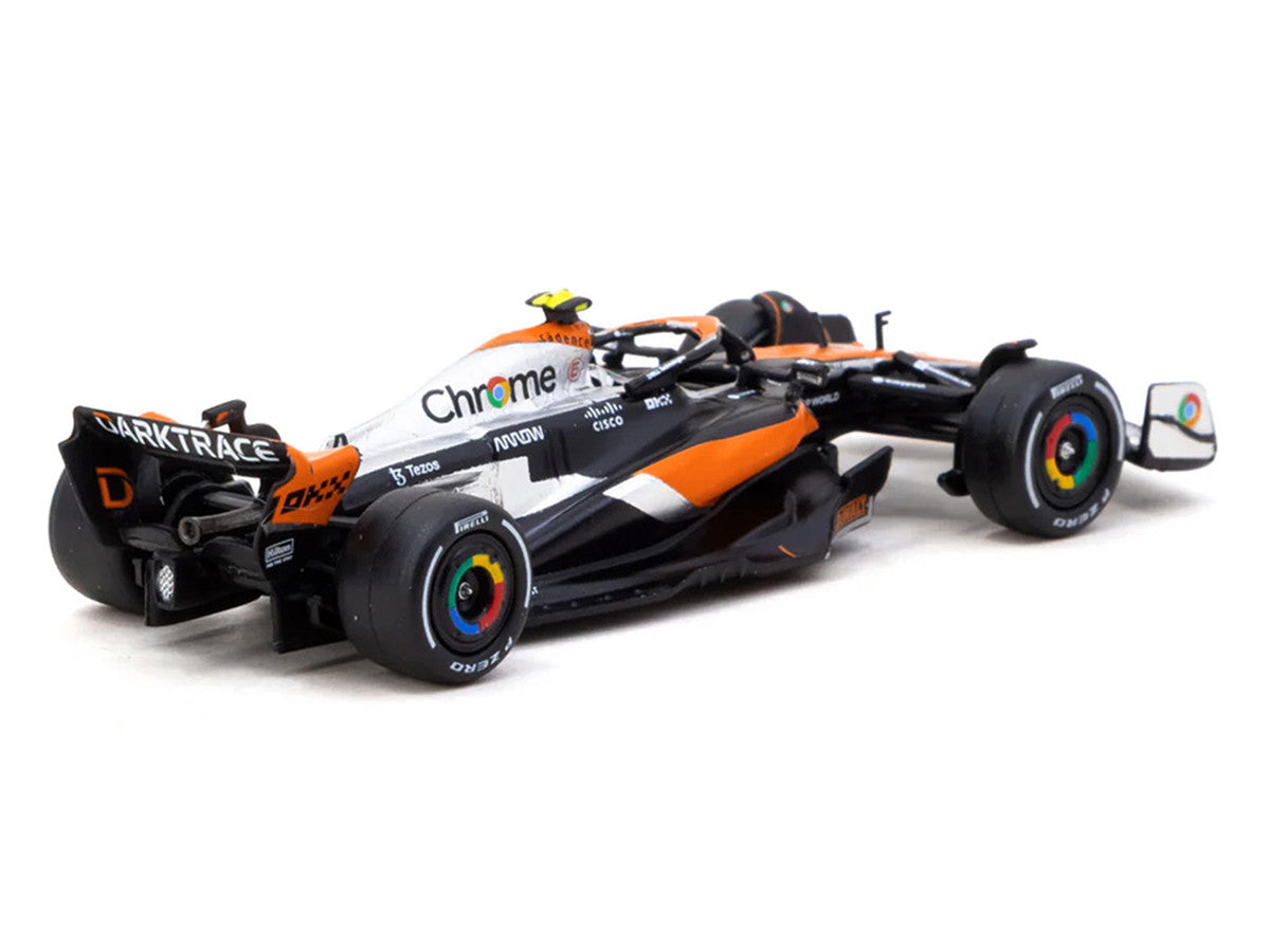McLaren MCL60 #4 Lando Norris 2nd Place Formula One F1 "British GP" (2023) with Pitboards "Global64" Series 1/64 Diecast Model Car by Tarmac Works LuxuryLifeWay Online Store