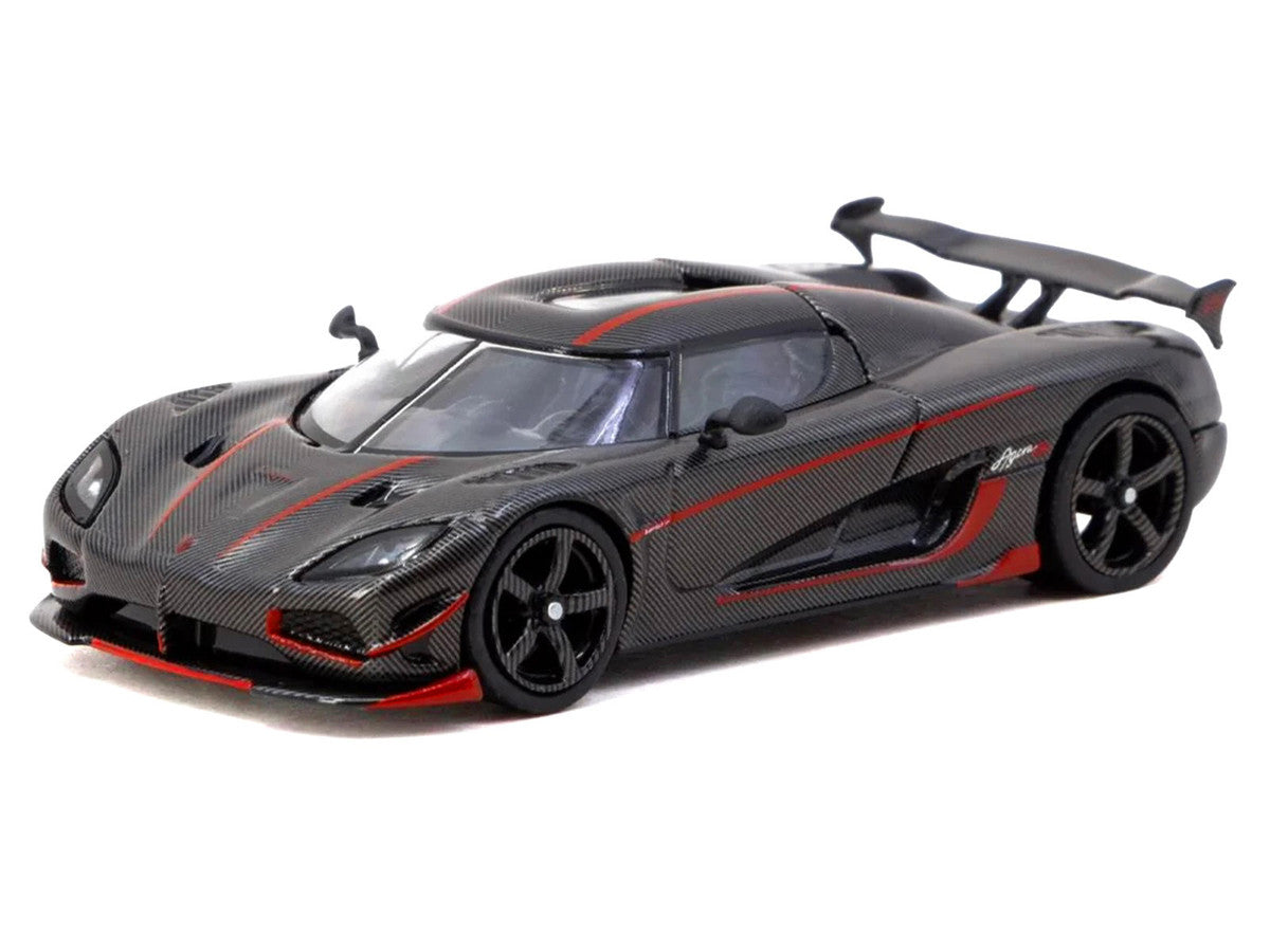 Koenigsegg Agera RS Black Carbon with Red Accents "Global64" Series 1/64 Diecast Model Car by Tarmac Works LuxuryLifeWay Online Store