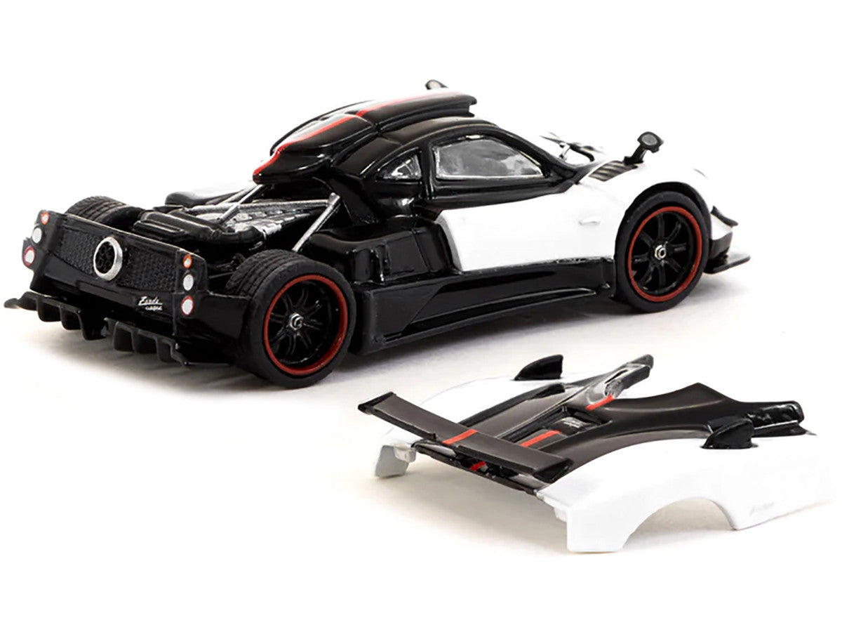 Pagani Zonda Cinque Bianco Benny White and Black "Global64" Series 1/64 Diecast Model Car by Tarmac Works LuxuryLifeWay Online Store