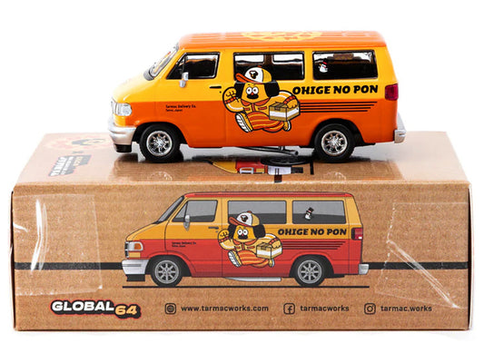 Dodge Van "Ohige no Pon" Orange Two-Tone "Global64" Series 1/64 Diecast Model by Tarmac Works LuxuryLifeWay Online Store
