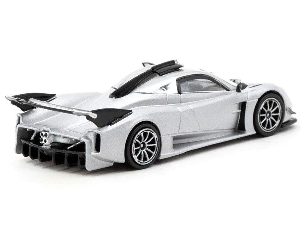 Pagani Huayra R Satin Silver Metallic "Global64" Series 1/64 Diecast Model by Tarmac Works LuxuryLifeWay Online Store