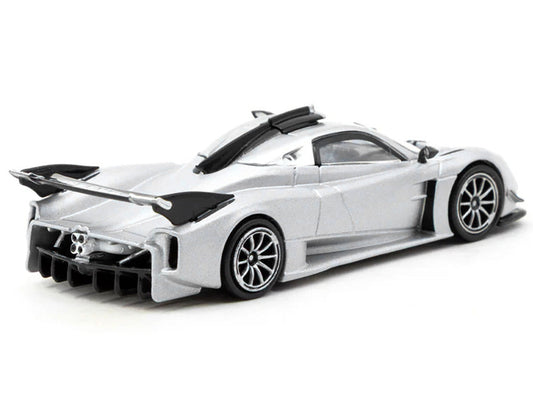 Pagani Huayra R Satin Silver Metallic "Global64" Series 1/64 Diecast Model by Tarmac Works LuxuryLifeWay Online Store