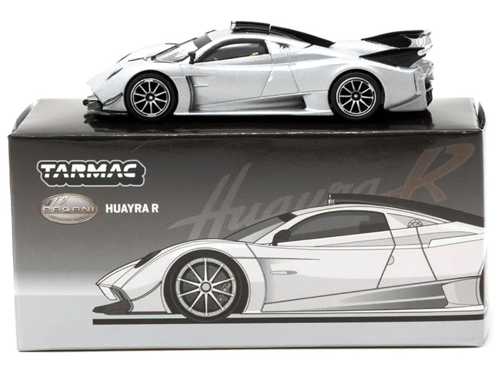 Pagani Huayra R Satin Silver Metallic "Global64" Series 1/64 Diecast Model by Tarmac Works LuxuryLifeWay Online Store