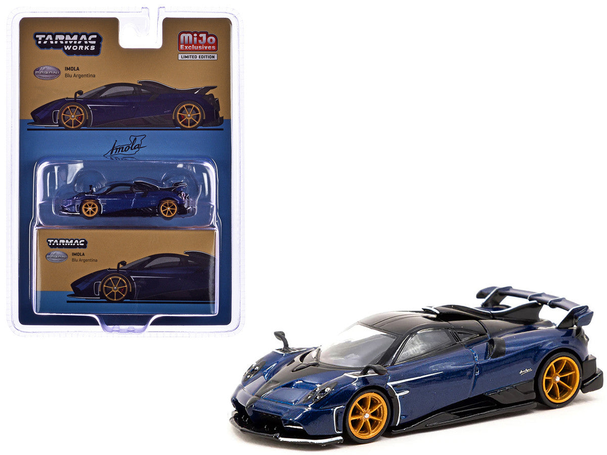 Pagani Imola Argentina Blue Metallic with Black Top "Global64" Series 1/64 Diecast Model by Tarmac Works LuxuryLifeWay Online Store