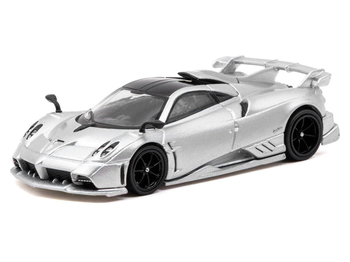 Pagani Imola Matt Silver Metallic with Black Top "Global64" Series 1/64 Diecast Model Car by Tarmac Works LuxuryLifeWay Online Store