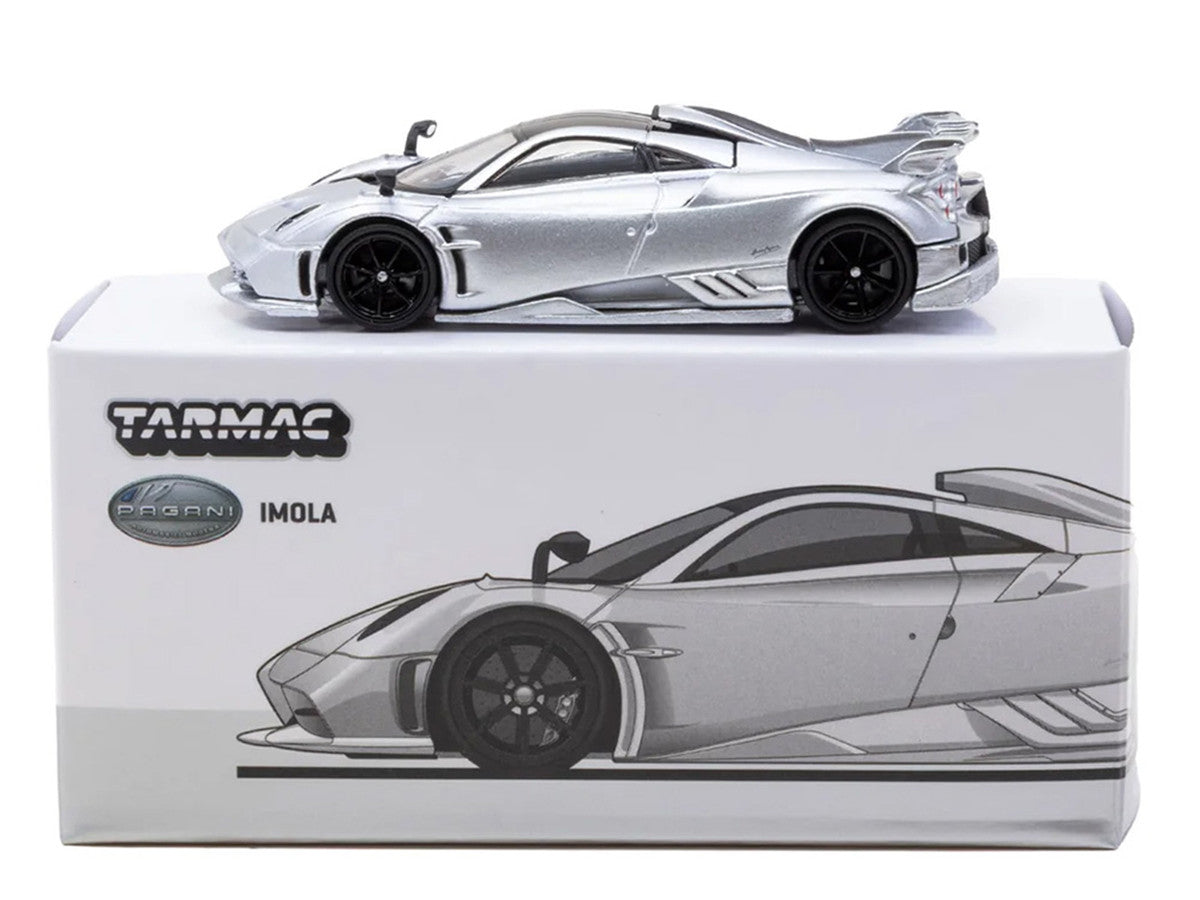 Pagani Imola Matt Silver Metallic with Black Top "Global64" Series 1/64 Diecast Model Car by Tarmac Works LuxuryLifeWay Online Store