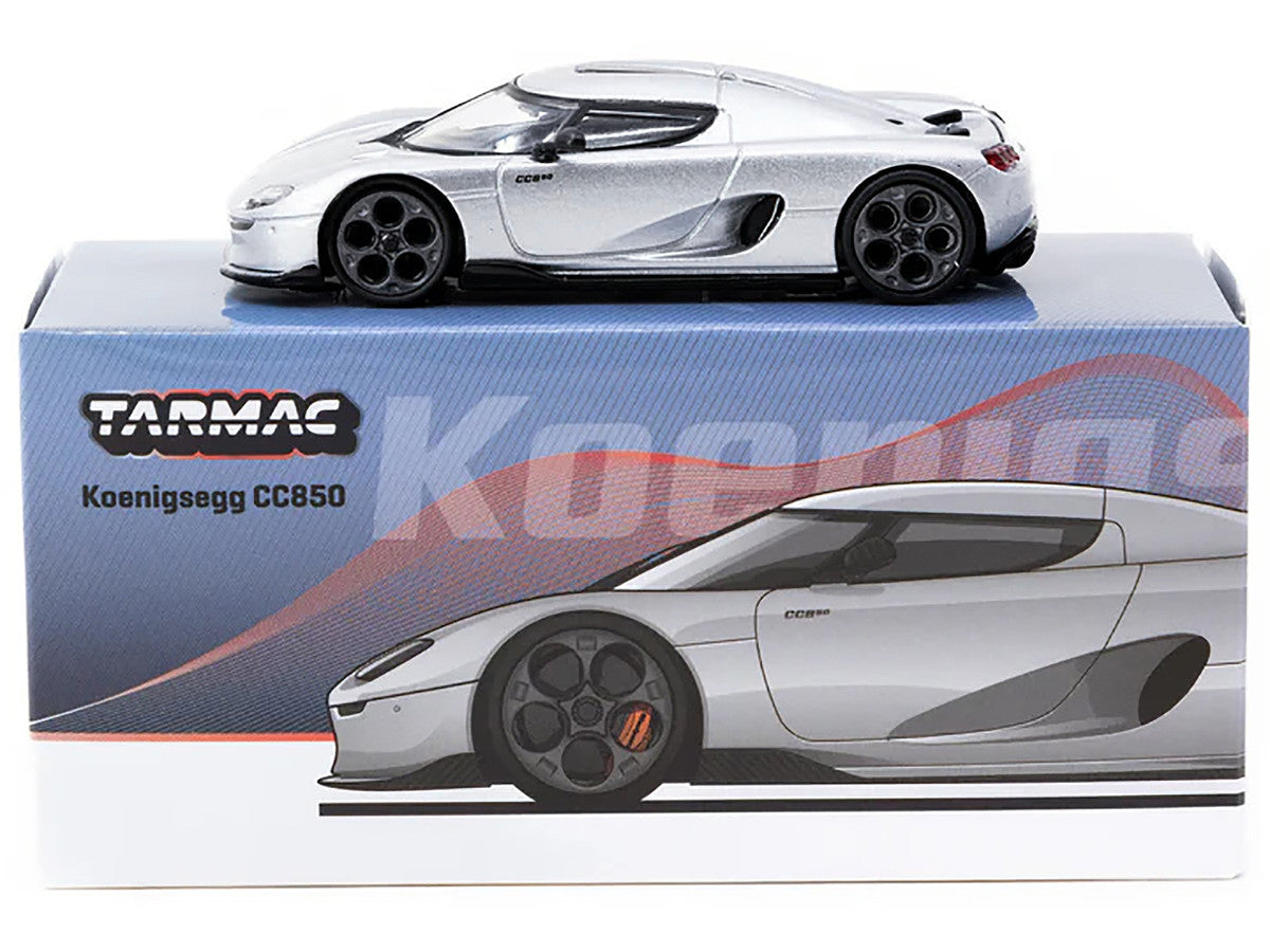 Koenigsegg CC850 Silver Metallic "Global64" Series 1/64 Diecast Model by Tarmac Works LuxuryLifeWay Online Store