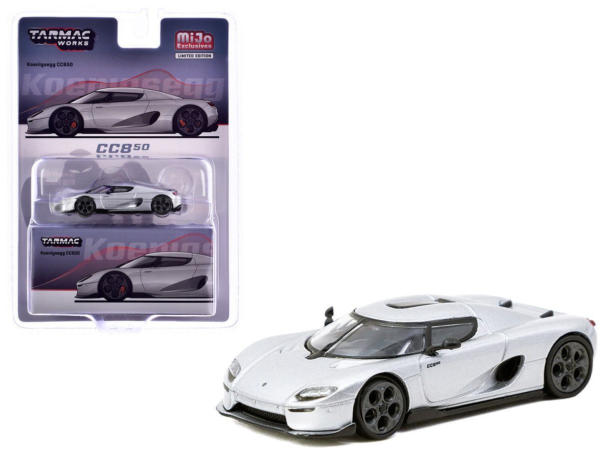 Koenigsegg CC850 Silver Metallic "Global64" Series 1/64 Diecast Model by Tarmac Works LuxuryLifeWay Online Store