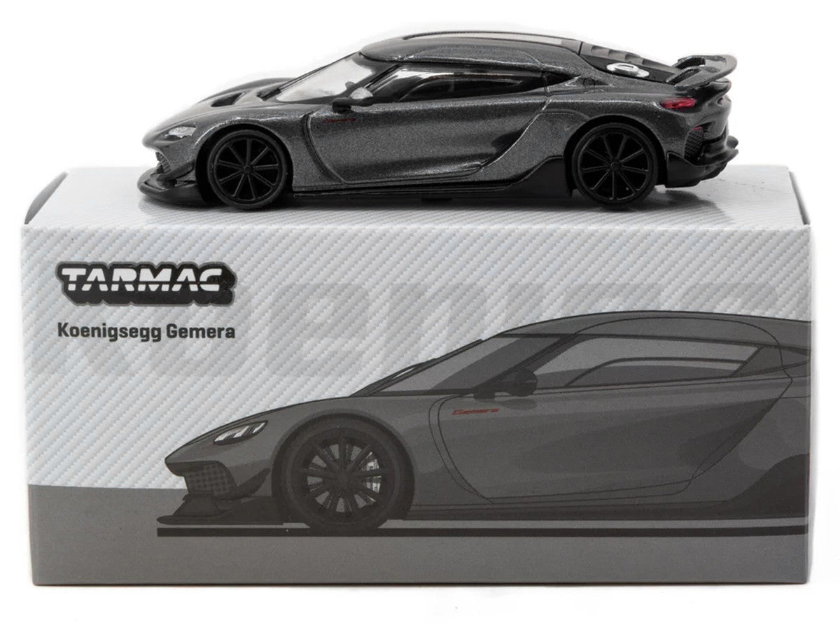 Koenigsegg Gemera Dark Gray Metallic "Global64" Series 1/64 Diecast Model Car by Tarmac Works LuxuryLifeWay Online Store