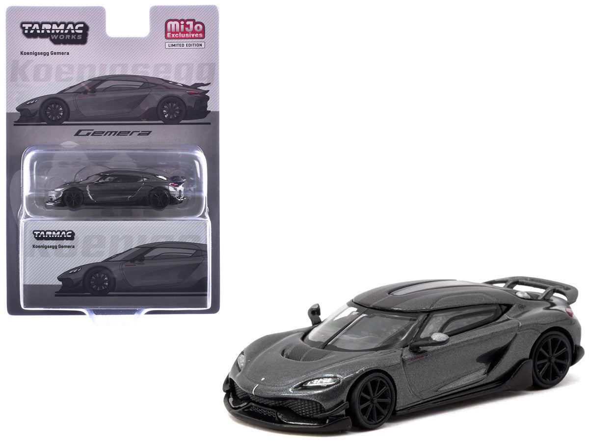 Koenigsegg Gemera Dark Gray Metallic "Global64" Series 1/64 Diecast Model Car by Tarmac Works LuxuryLifeWay Online Store