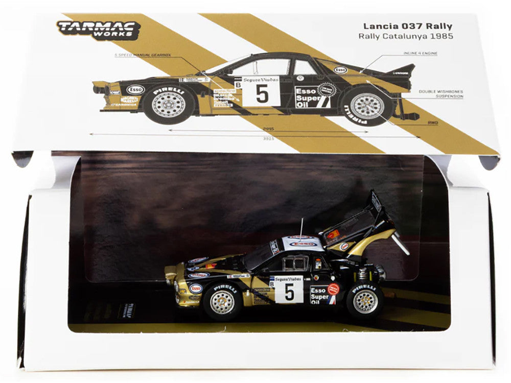Lancia 037 Rally #5 Fabrizio Tabaton - Luciano Tedeschini Winner "Rally Catalunya" (1985) "Hobby64+" Series 1/64 Diecast Model Car by Tarmac Works LuxuryLifeWay Online Store