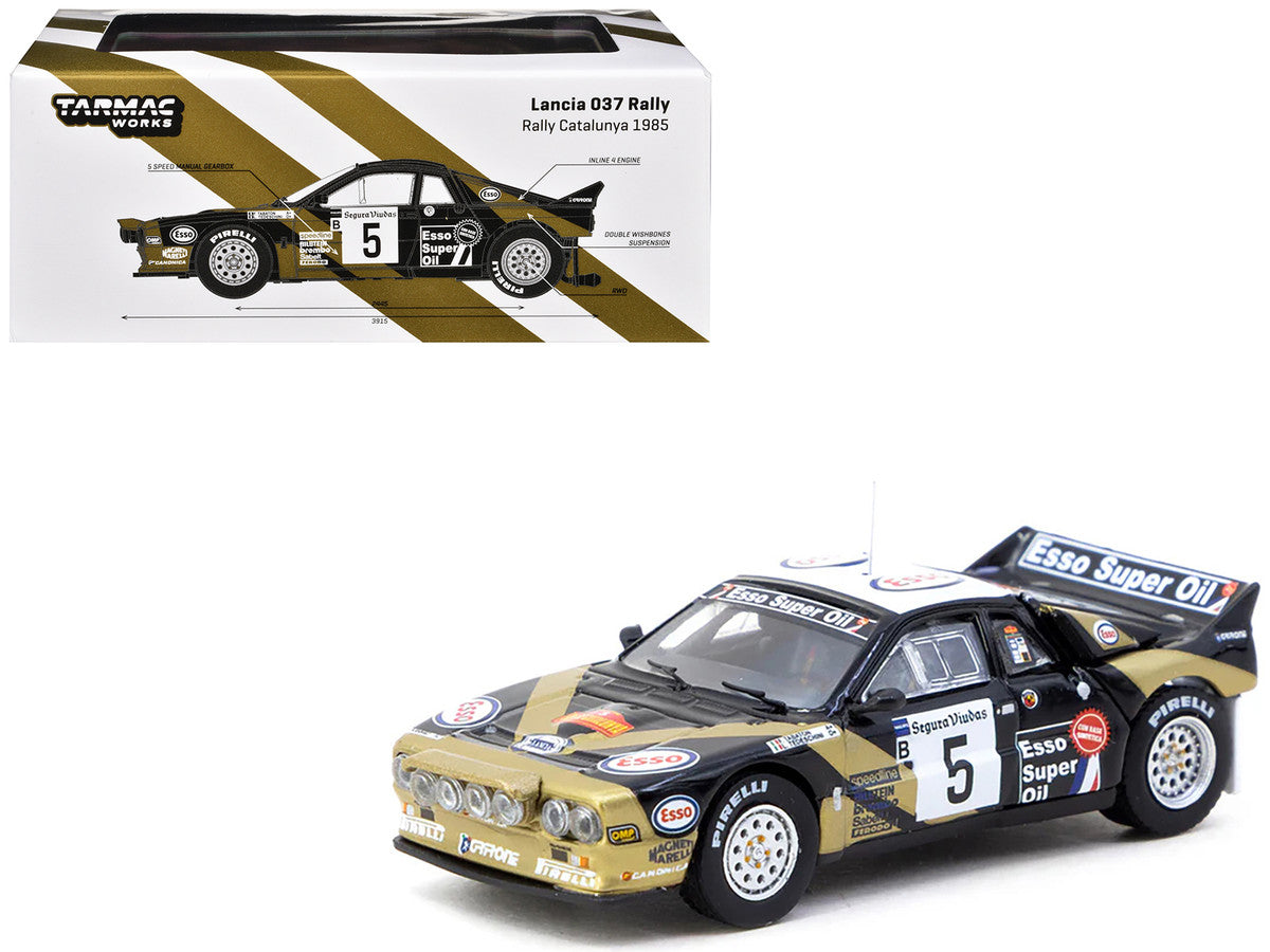 Lancia 037 Rally #5 Fabrizio Tabaton - Luciano Tedeschini Winner "Rally Catalunya" (1985) "Hobby64+" Series 1/64 Diecast Model Car by Tarmac Works LuxuryLifeWay Online Store