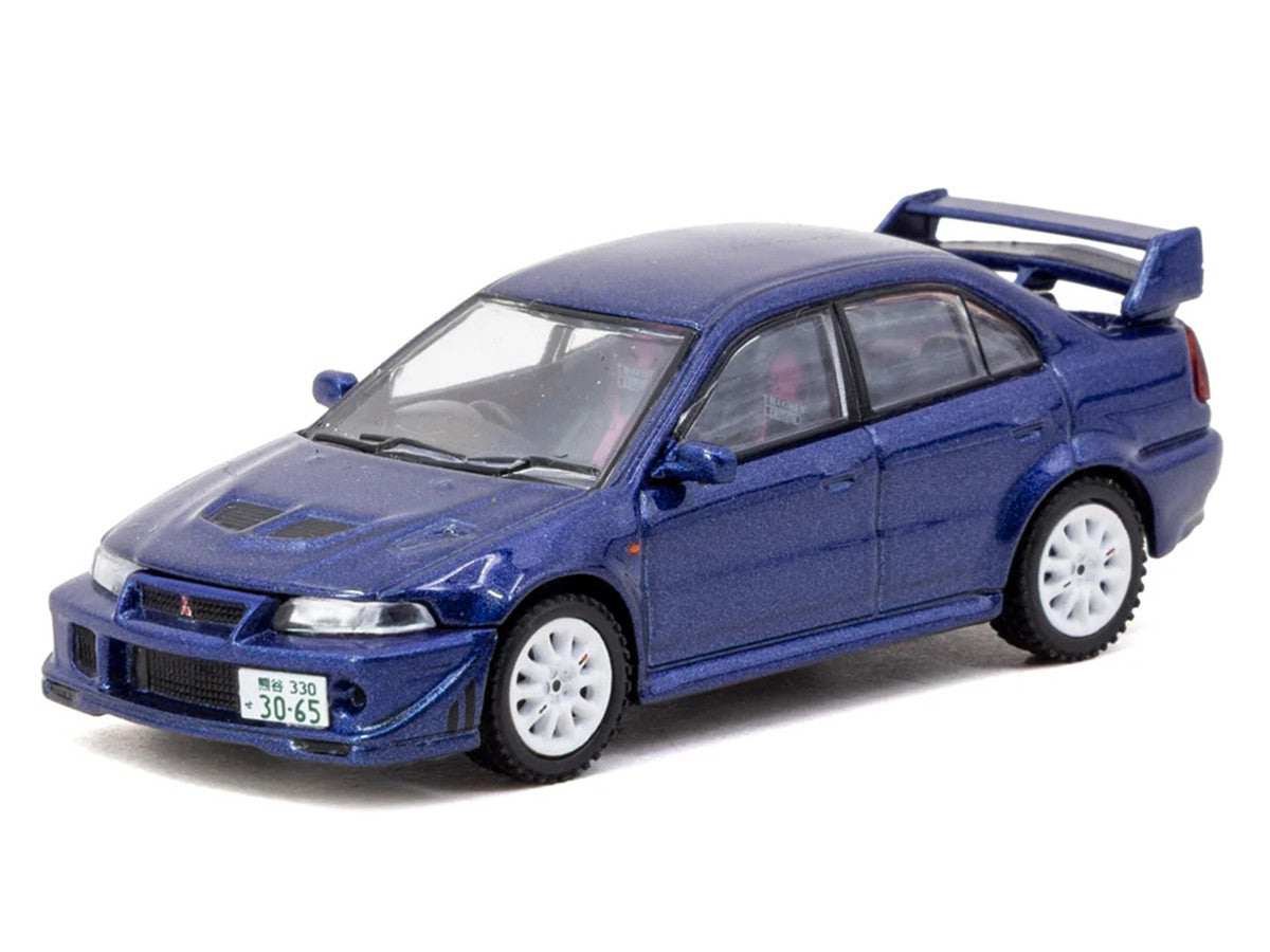 Mitsubishi Lancer Evolution VI RHD (Right Hand Drive) "Tommi Makinen Edition" Blue Metallic "Road64" Series 1/64 Diecast Model by Tarmac Works LuxuryLifeWay Online Store