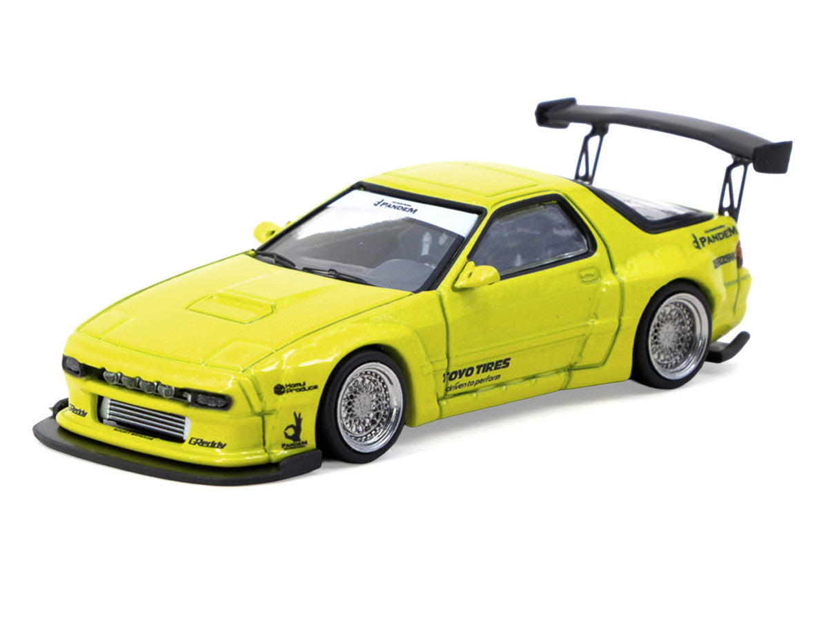 Mazda RX-7 FC3S Pandem Yellow Metallic "Road64" Series 1/64 Diecast Model Car by Tarmac Works LuxuryLifeWay Online Store