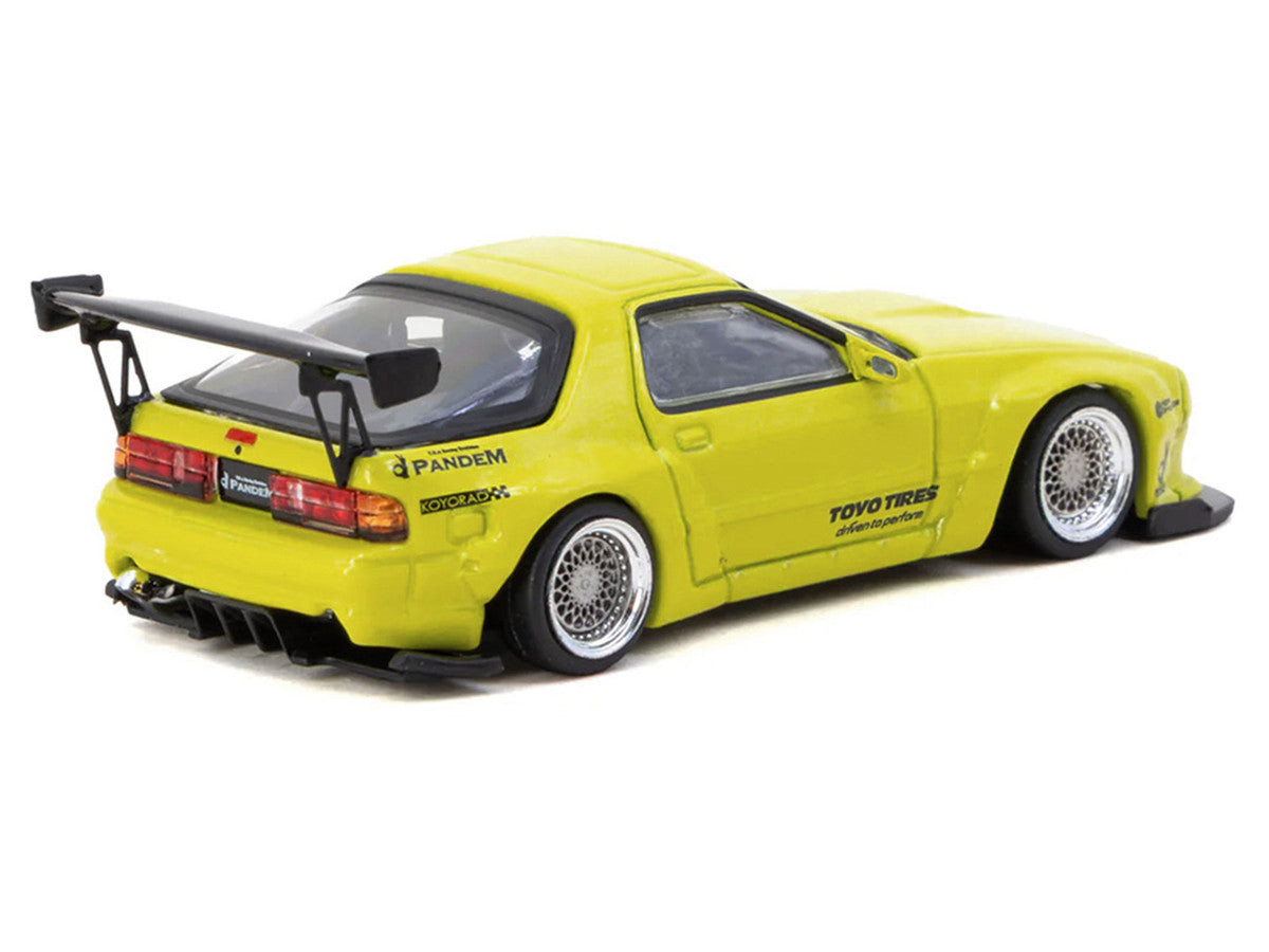 Mazda RX-7 FC3S Pandem Yellow Metallic "Road64" Series 1/64 Diecast Model Car by Tarmac Works LuxuryLifeWay Online Store