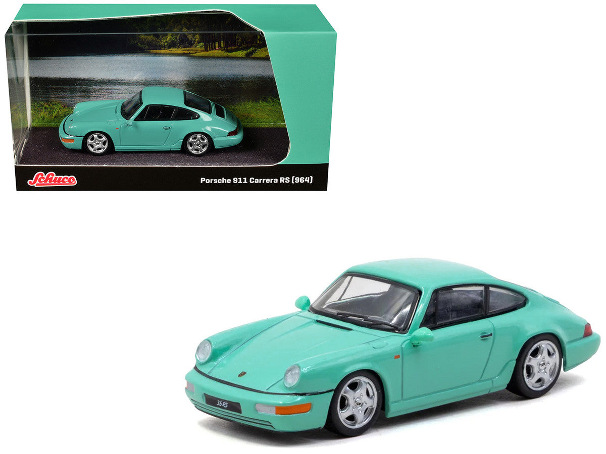Porsche 911 Carrera RS (964) Mint Green "Collab64" Series 1/64 Diecast Model Car by Schuco & Tarmac Works LuxuryLifeWay Online Store