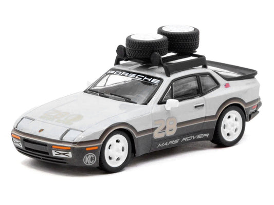 Porsche "GRAMS28 Mars Rover" 944 #28 Gray and Brown with Roof Rack "Collab64" Series 1/64 Diecast Model Car by Schuco & Tarmac Works LuxuryLifeWay Online Store