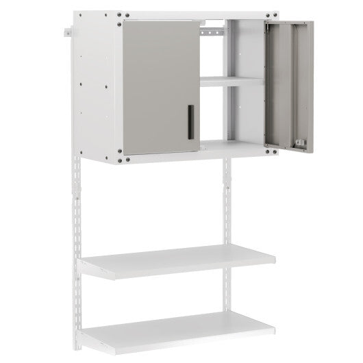 Metal Wall Cabinet with Lock and 3 Adjustable Shelves LuxuryLifeWay Online Store