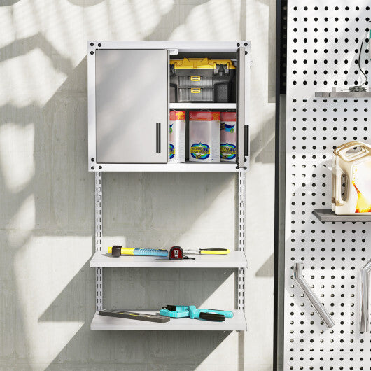 Metal Wall Cabinet with Lock and 3 Adjustable Shelves LuxuryLifeWay Online Store