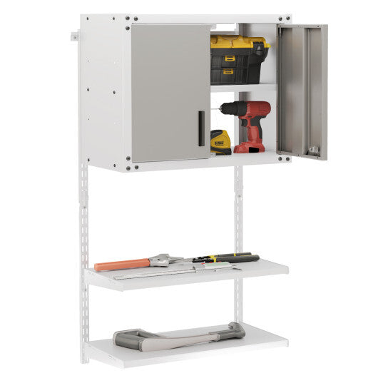 Metal Wall Cabinet with Lock and 3 Adjustable Shelves LuxuryLifeWay Online Store