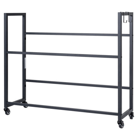 2-Tier Drink Crate Rack with 4 Universal Wheels for Beer and Water Kitchen and Bar-Black LuxuryLifeWay Online Store