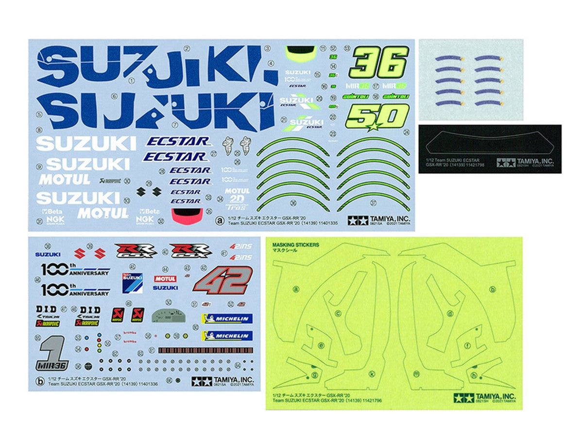 Model Kit Suzuki GSX-RR "Team Suzuki Ecstar" (2020) Motorcycle 1/12 Scale Model by Tamiya LuxuryLifeWay Online Store