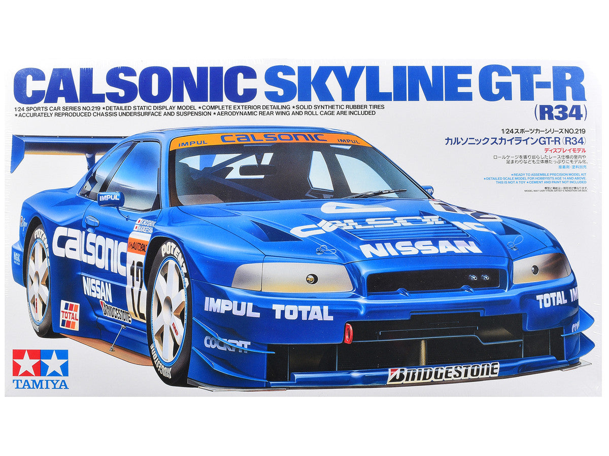 Model Kit Nissan Skyline GT-R (R34) "Calsonic" 1/24 Scale Model by Tamiya LuxuryLifeWay Online Store