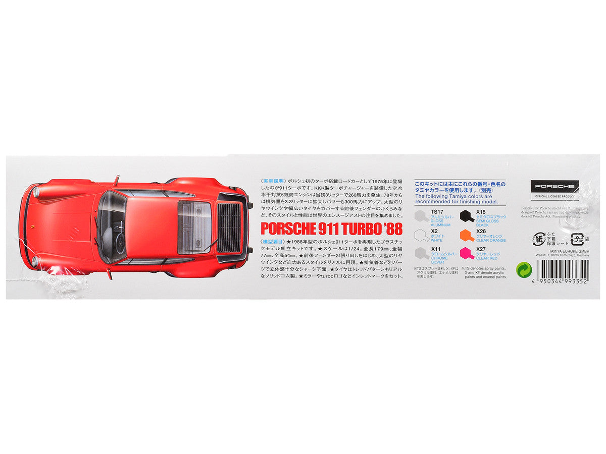 Model Kit 1988 Porsche 911 Turbo 1/24 Scale Model by Tamiya LuxuryLifeWay Online Store