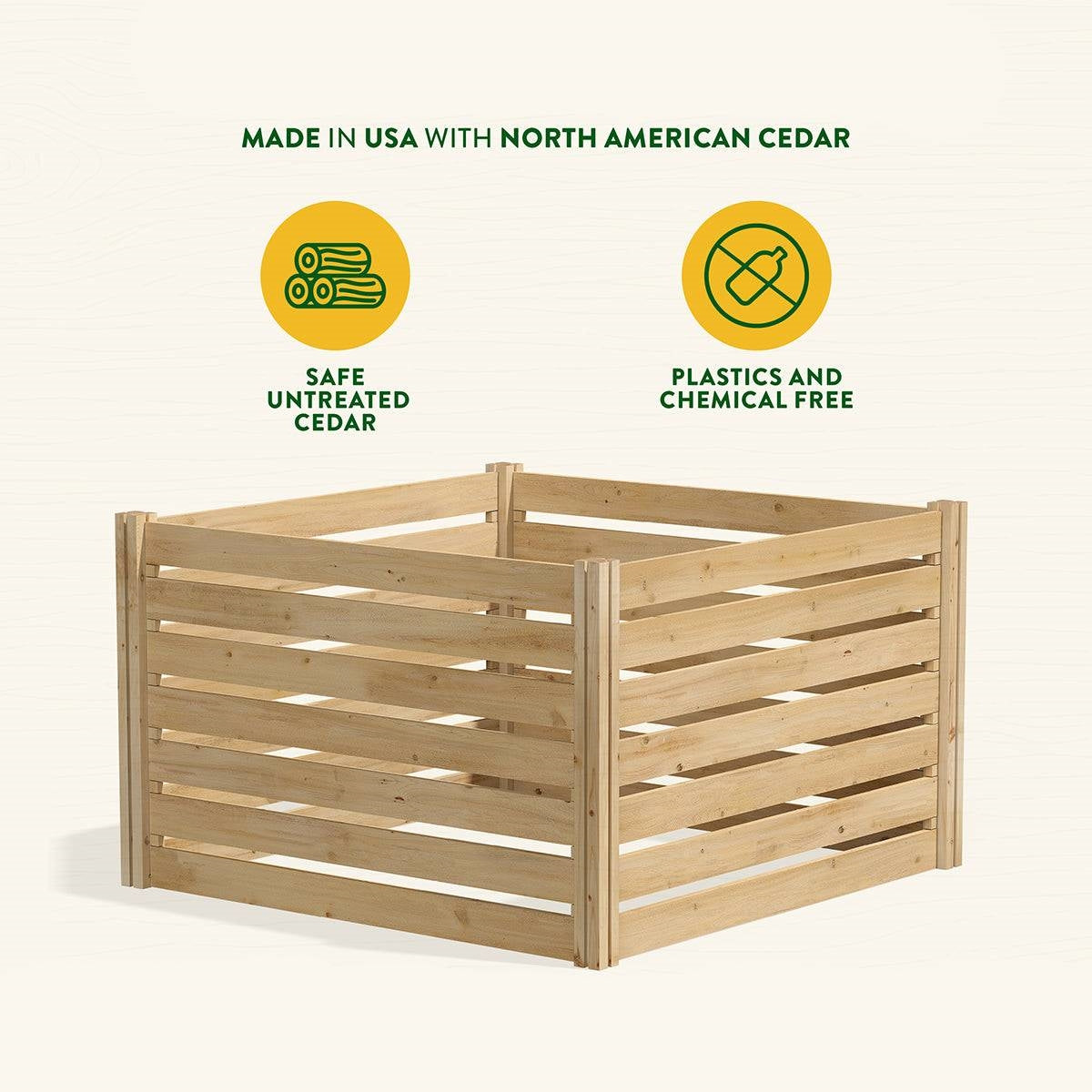 308 Gallon Cedar Wood Compost Bin Outdoor Garden 41 Cubic Feet - Made in USA LuxuryLifeWay Online Store