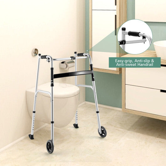 Height Adjustable Rollator Walker With Seat and Armrest Pad - Color: Silver LuxuryLifeWay Online Store