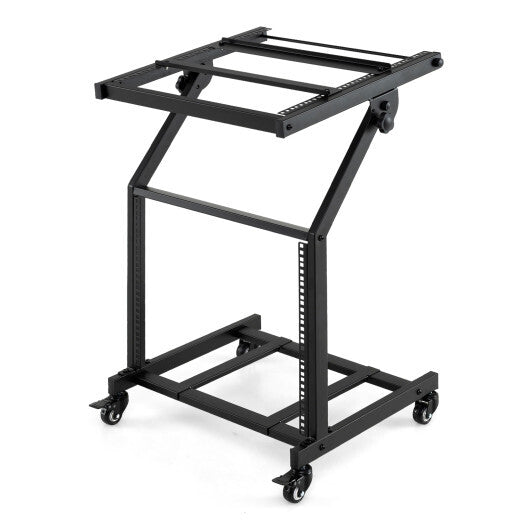 2 Layer Professional Audio Rack Mount with Adjustable Crossbars LuxuryLifeWay Online Store