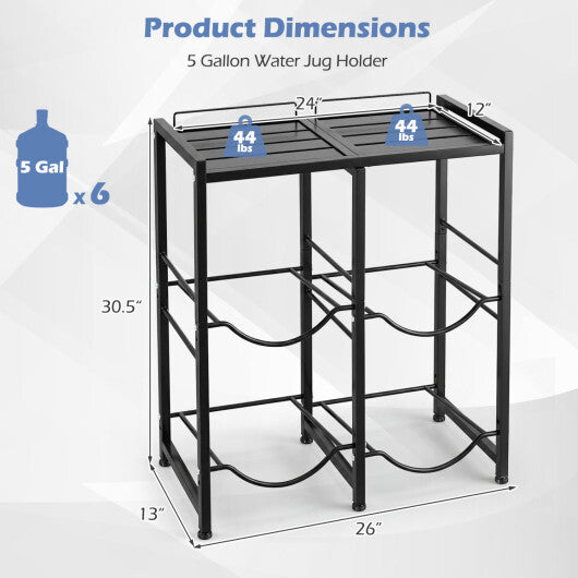 5 Gallon Water Jug Holder for 4 Bottles-Black LuxuryLifeWay Online Store