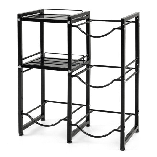 3-Tier 5 Gallon Water Jug Holder with Shelves-Black LuxuryLifeWay Online Store