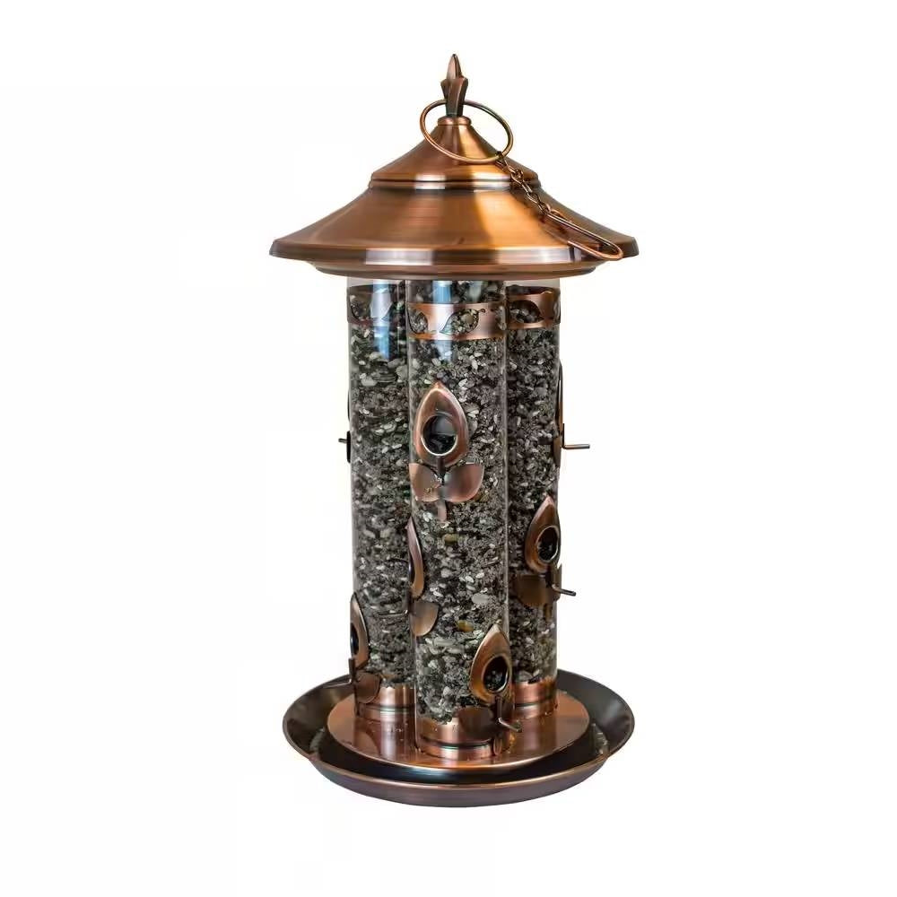 Large Copper Bird Feeder with 3 Tubes and 9 Feeding Ports LuxuryLifeWay Online Store