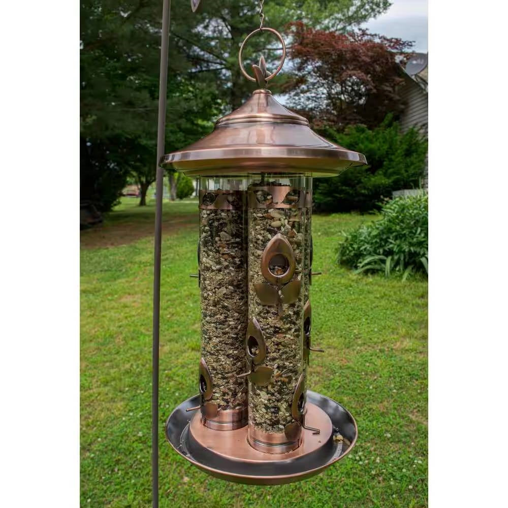 Large Copper Bird Feeder with 3 Tubes and 9 Feeding Ports LuxuryLifeWay Online Store
