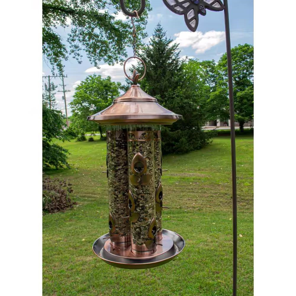Large Copper Bird Feeder with 3 Tubes and 9 Feeding Ports LuxuryLifeWay Online Store