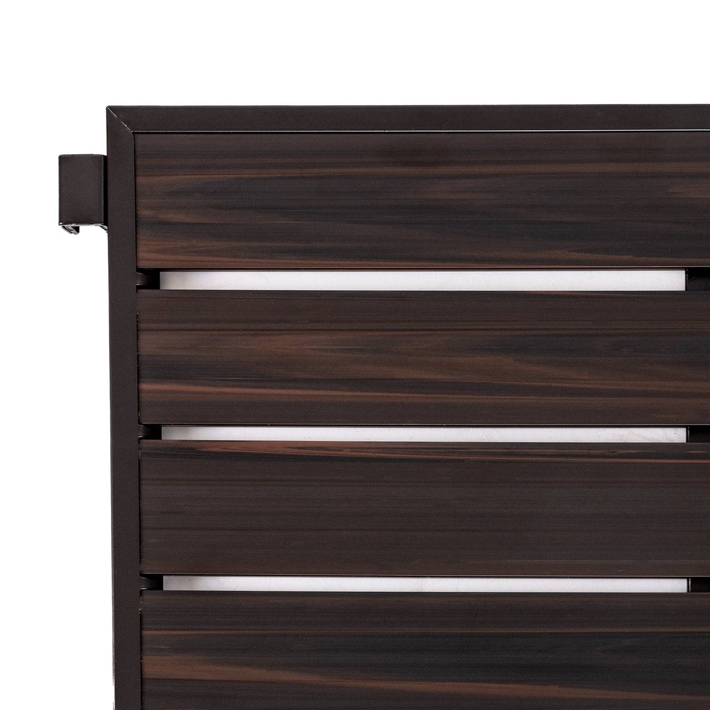 3-Tier Metal Espresso Brown Woodgrain Resin Foldable Stackable Shoe Rack LuxuryLifeWay Online Store