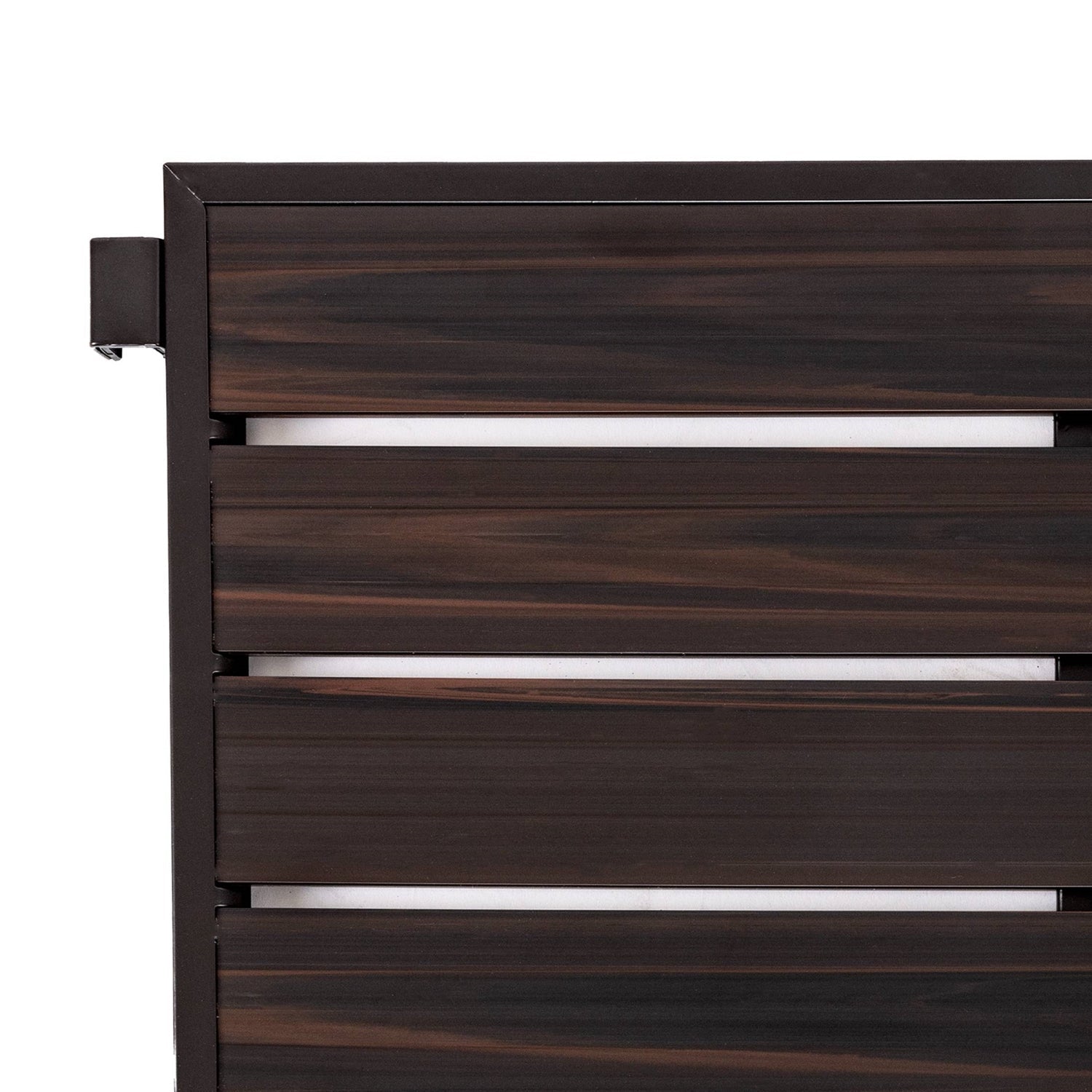 3-Tier Metal Espresso Brown Woodgrain Resin Foldable Stackable Shoe Rack LuxuryLifeWay Online Store