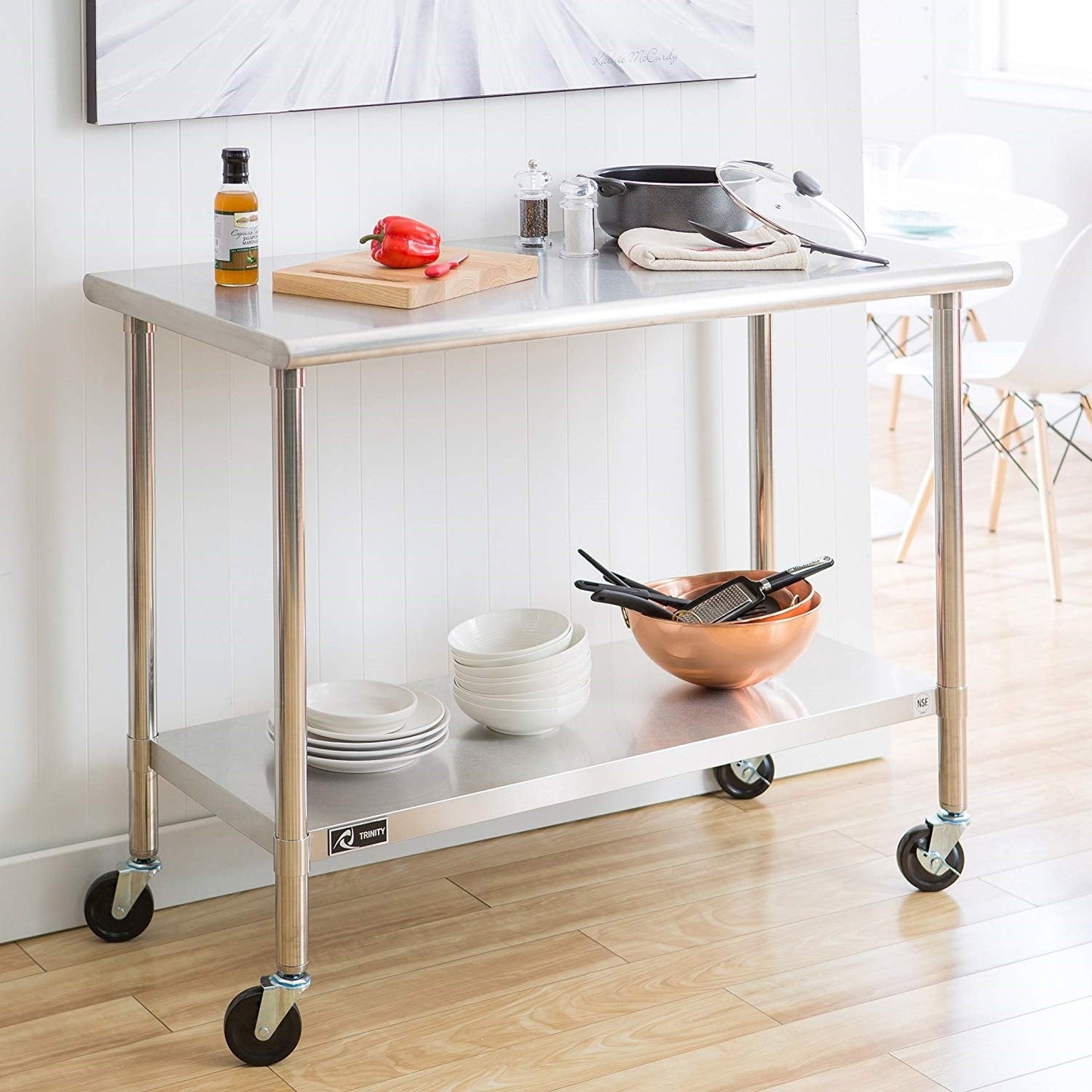 Stainless Steel 2-ft Kitchen Island Cart Prep Table with Casters LuxuryLifeWay Online Store